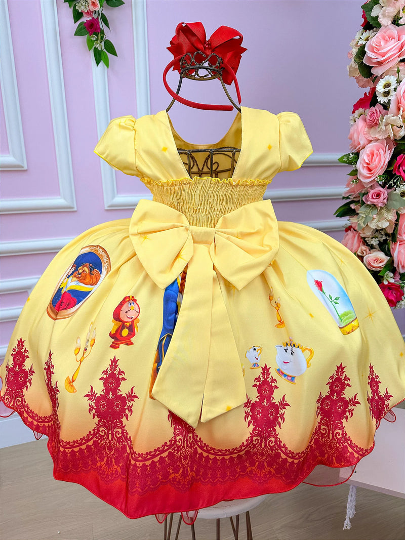 Vestido Infantil Temáticos da Gigi A Bela e a Fera