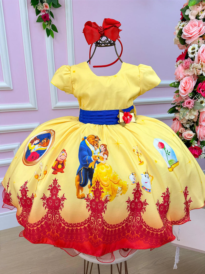 Vestido Infantil Temáticos da Gigi A Bela e a Fera