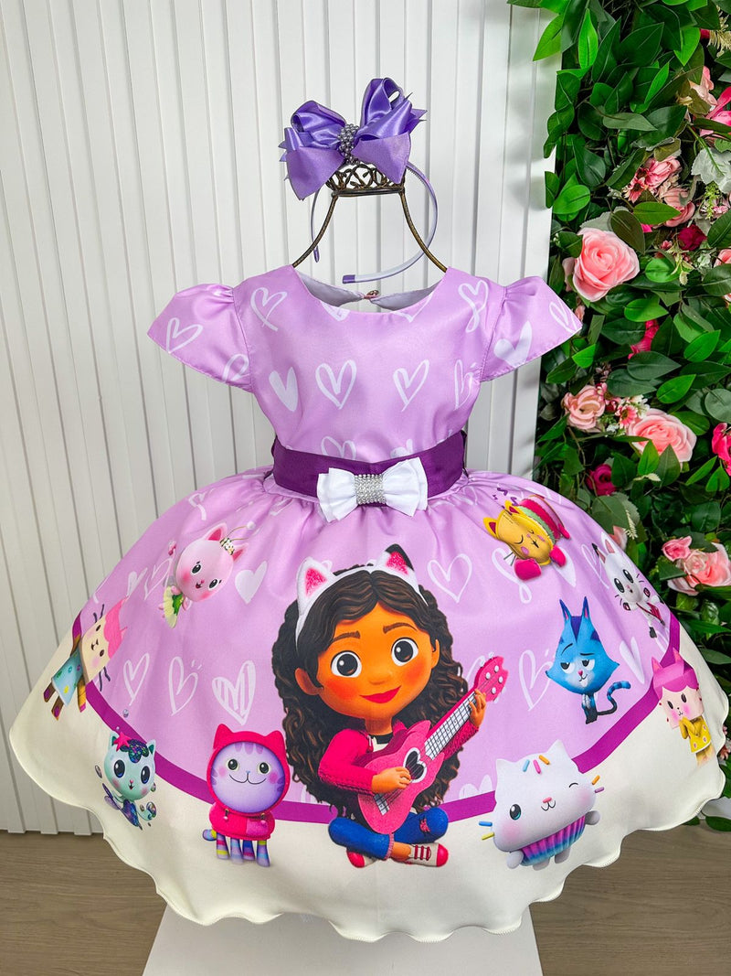 Vestido Infantil Temáticos Luxo A Casa Mágica da Gabby (VESTINFTMTLXCMGCDGBB)