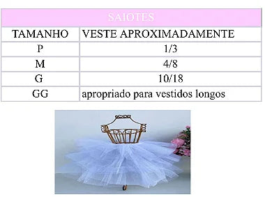 Saiote Saia de Armação Infantil Daminha C/armação Anágua Vestidos Festa Lux