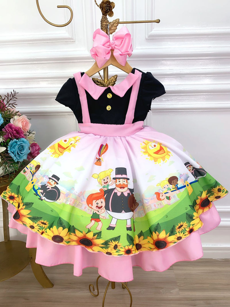 Vestido Infantil Mundo Bita Fazendinha Festas Luxo