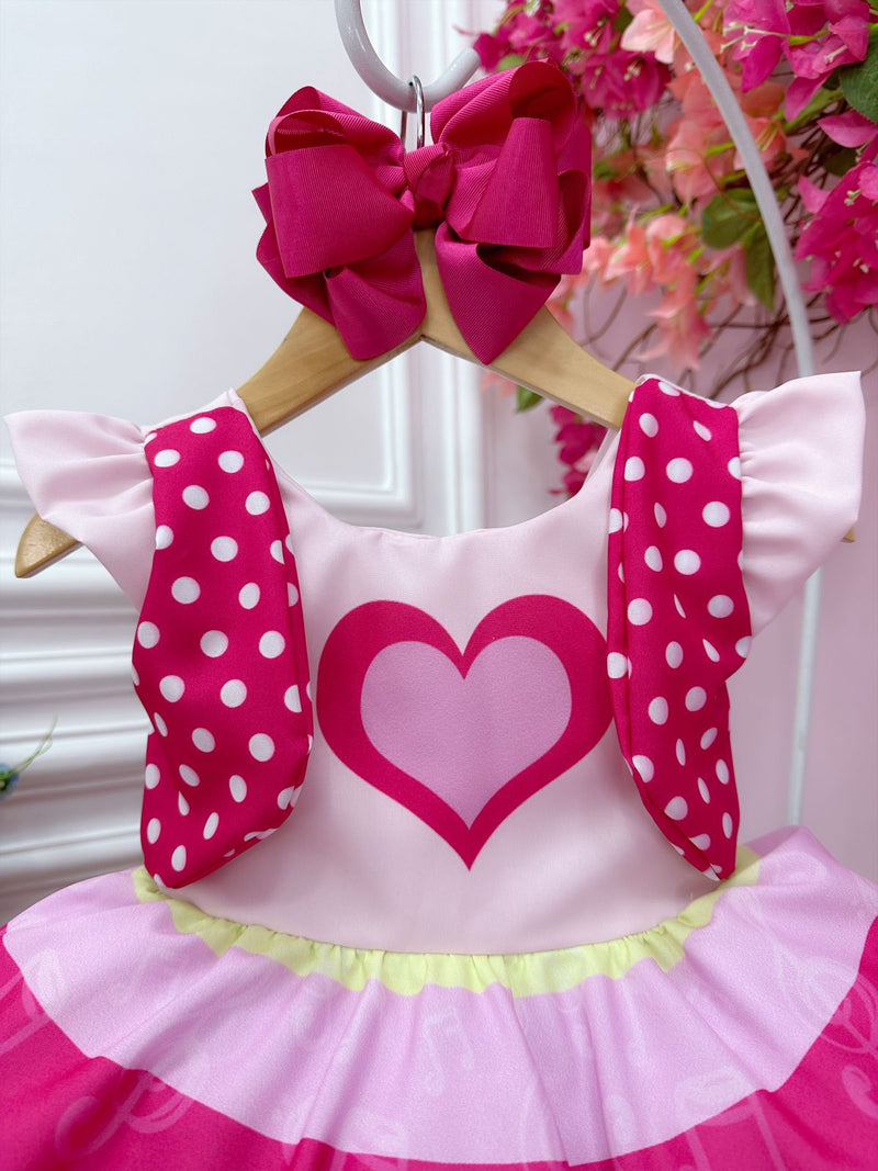 Vestido Infantil Rosa Maria Clara e JP Luxo