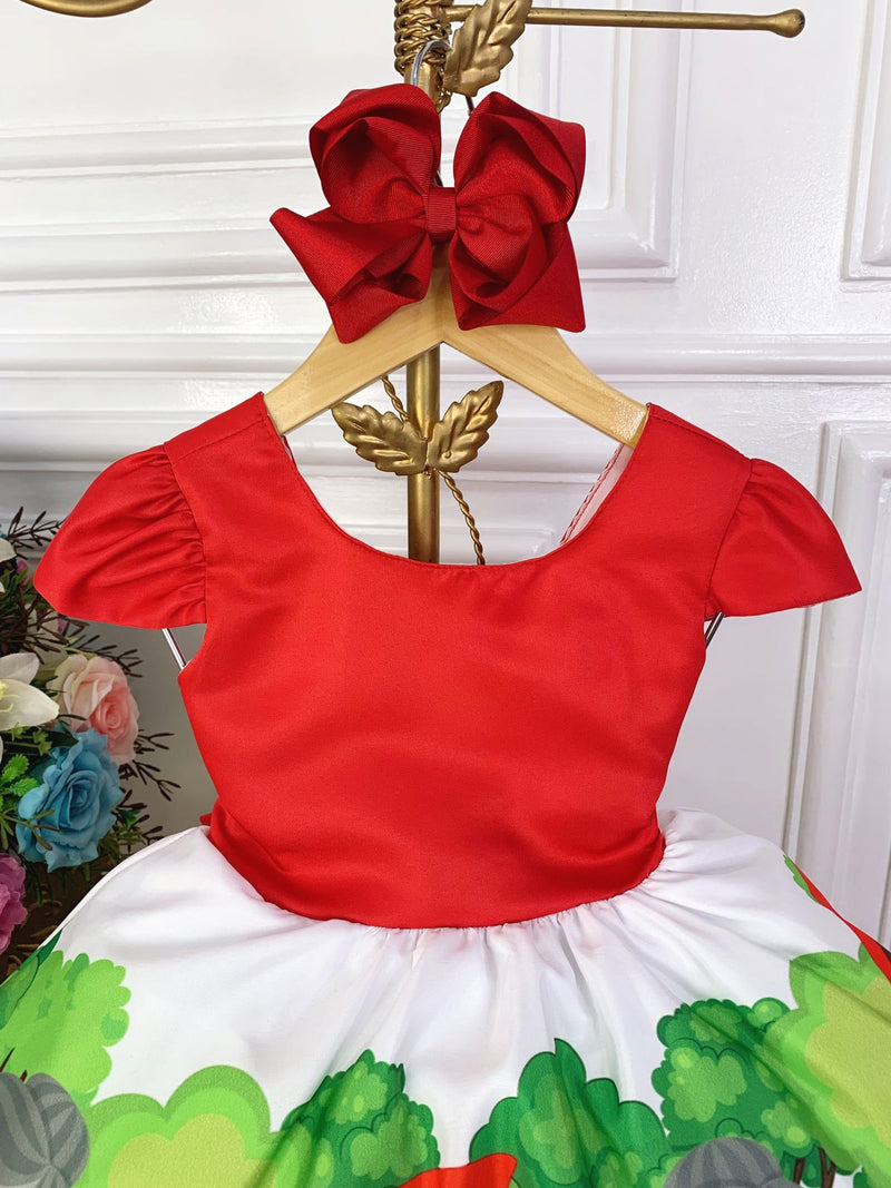 Vestido Infantil Chapéu Vermelho Com Capuz