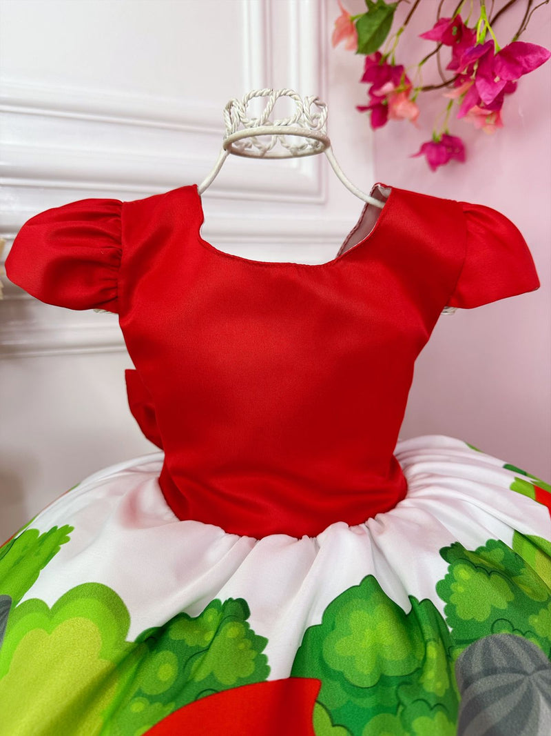 Vestido Infantil Chapéu Vermelho Com Capuz