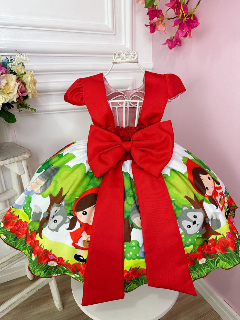 Vestido Infantil Chapéu Vermelho Com Capuz