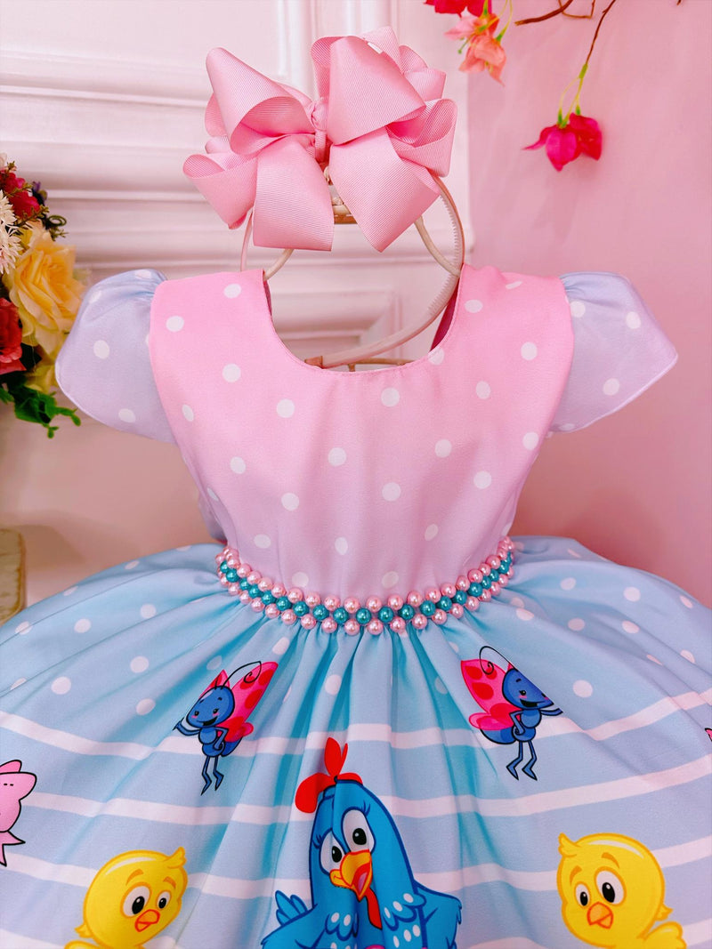 Vestido Infantil Galinha Pintadinha e Pintinho Amarelinho