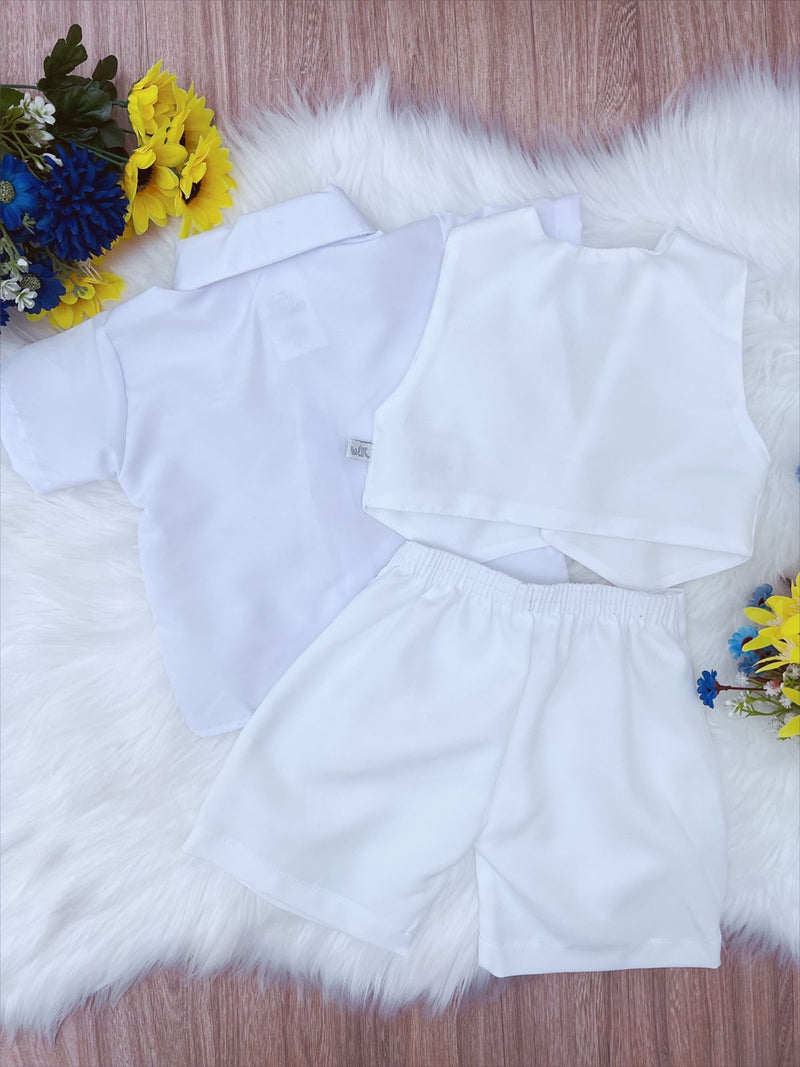 Conjunto Social Short Camisa Gravata Branco Toys (0004BT)