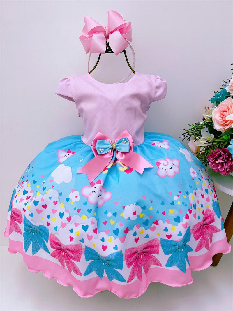 Vestido Infantil Chuva de Bênçãos e Amor Nuvem Luxo (11160)