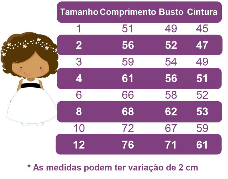 Vestido Infantil Chuva de Amor Bênções Com Cinto Pérolas