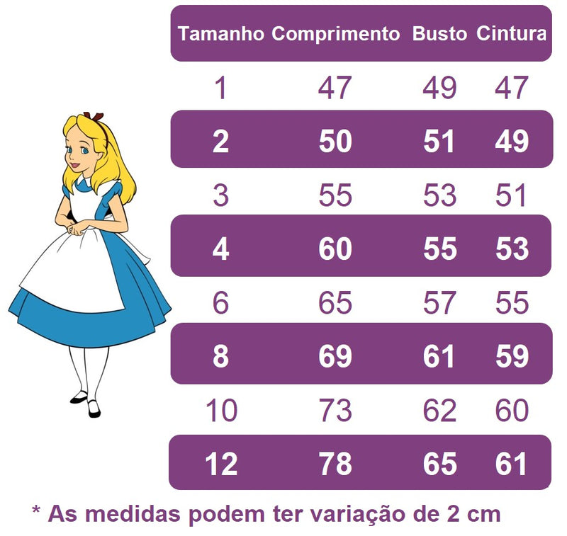 Vestido Infantil Alice no Pais das Maravilhas Festa Luxo (4533)