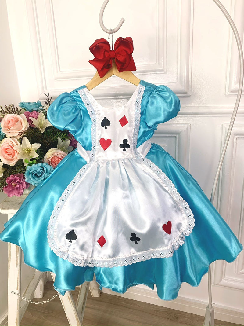 Vestido Infantil Alice no Pais das Maravilhas Festa Luxo (4533)