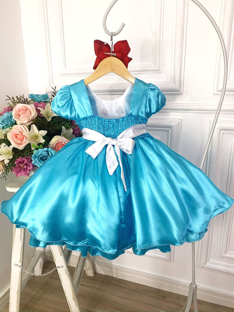 Vestido Infantil Alice no Pais das Maravilhas Festa Luxo (4533)