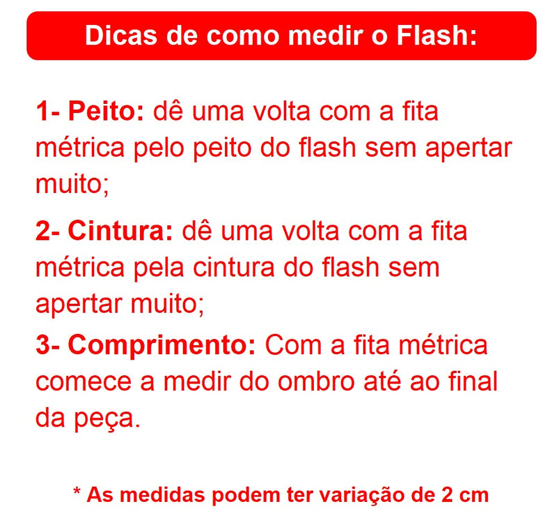 Fantasia Infantil Flash com Máscara de Festa