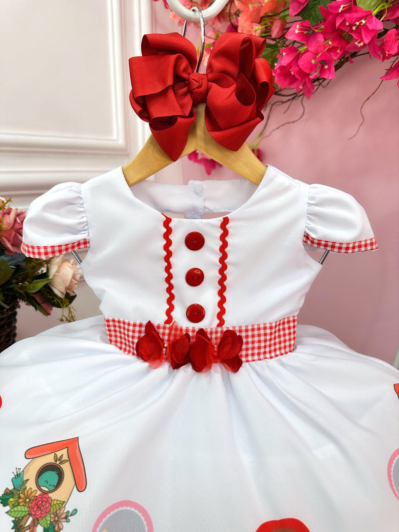 Vestido Infantil Chapéu Vermelho C/ Capuz