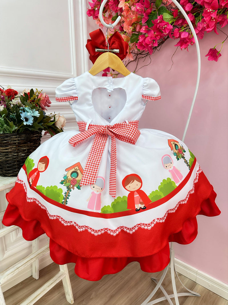 Vestido Infantil Chapéu Vermelho C/ Capuz