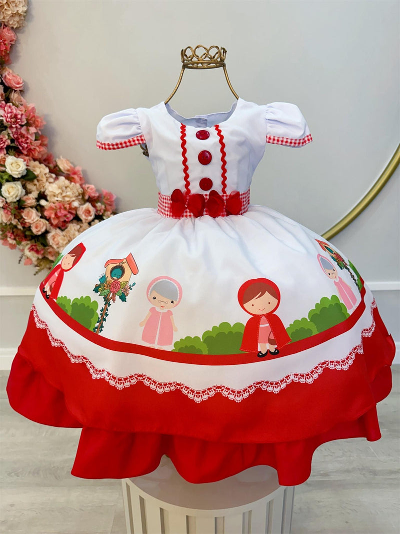 Vestido Infantil Chapéu Vermelho C/ Capuz