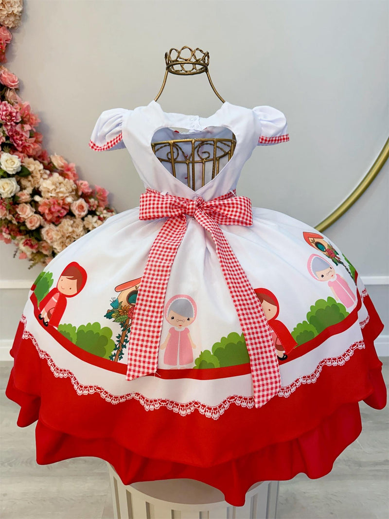 Vestido Infantil Chapéu Vermelho C/ Capuz