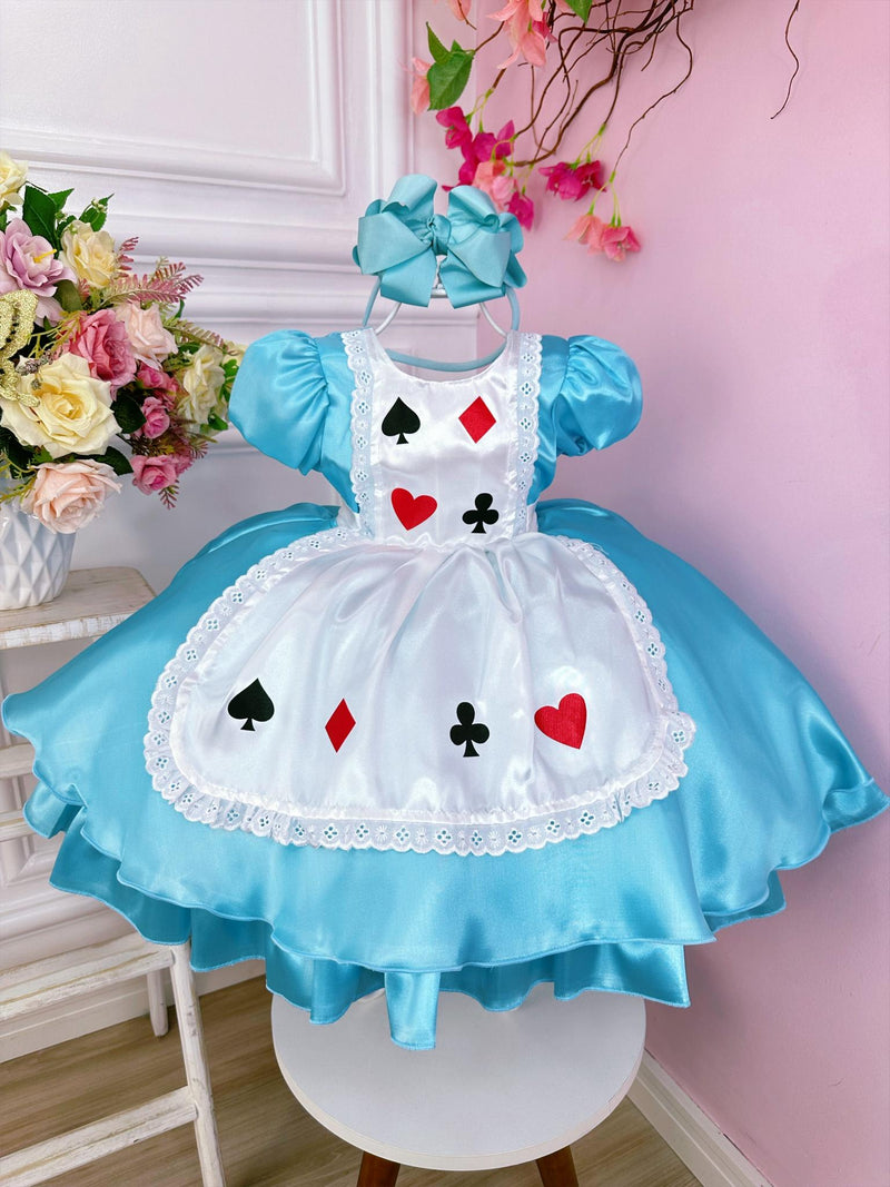 Vestido Infantil Alice no Pais das Maravilhas Festa Luxo (4533)