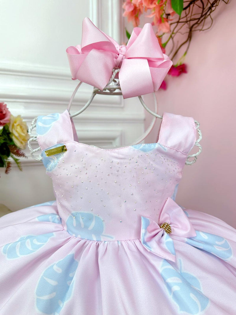 Vestido Infantil Rosa Bosque Safari Busto C/ Strass Festas (2025RA)