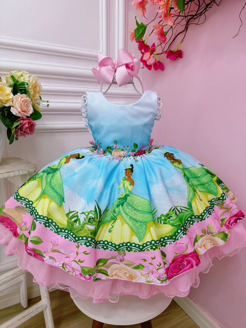 Vestido Infantil Princesa Tiana e o Sapo no Bosque Festas (4182AR)