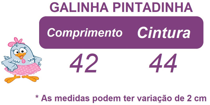 Macaquinho da Galinha Pintadinha Rosa Com Laço Luxo