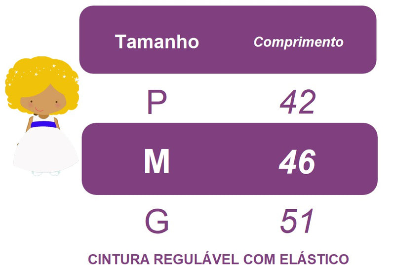 Saiote de Armação Infantil Anaguá Tule com Forro - Ysa Kids (SaioteYsa)