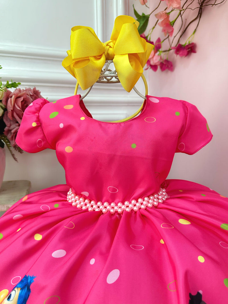 Vestido Infantil Divertidamente Rosa Chiclete C/ Pérolas (3029RC)