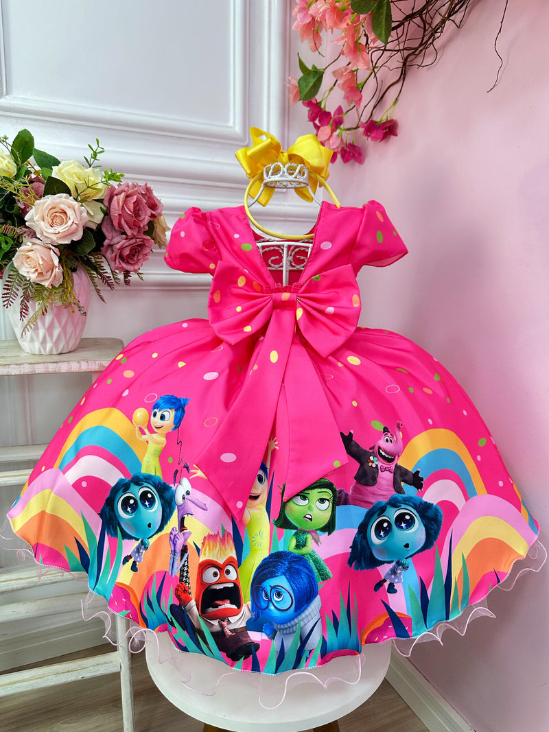 Vestido Infantil Divertidamente Rosa Chiclete C/ Pérolas (3029RC)