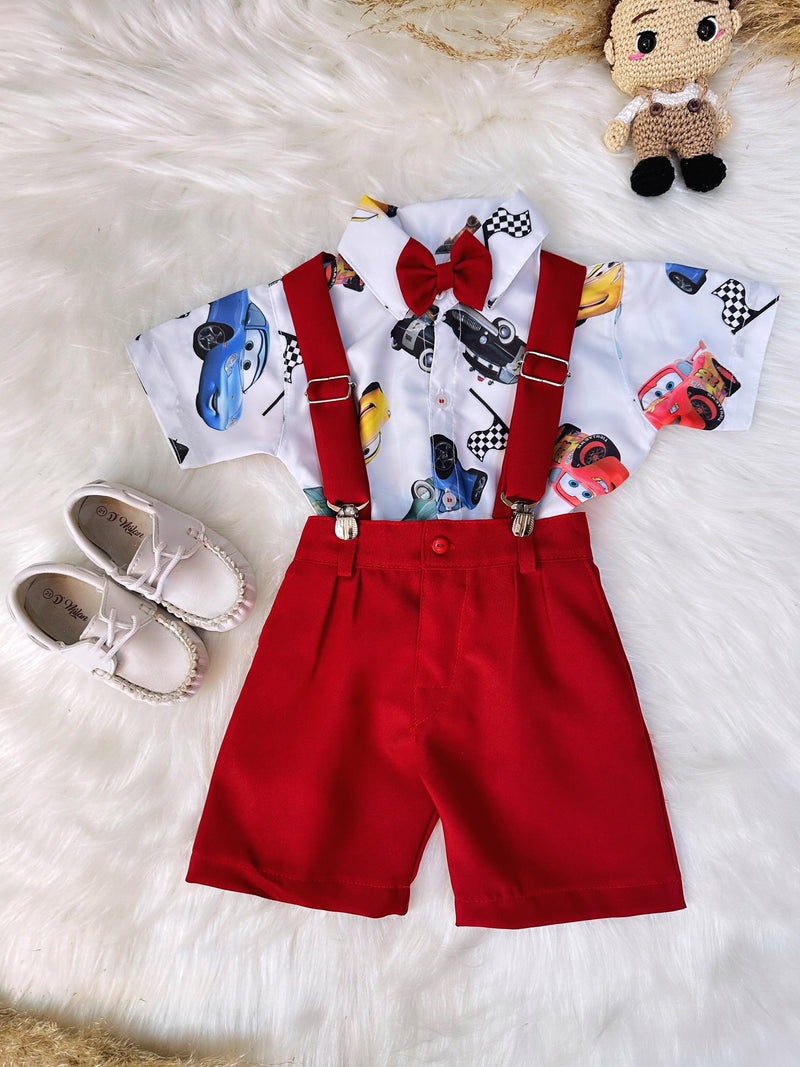 Conjunto do Relâmpago McQueen Carros Com Short Susp.e Camisa (1309VV)