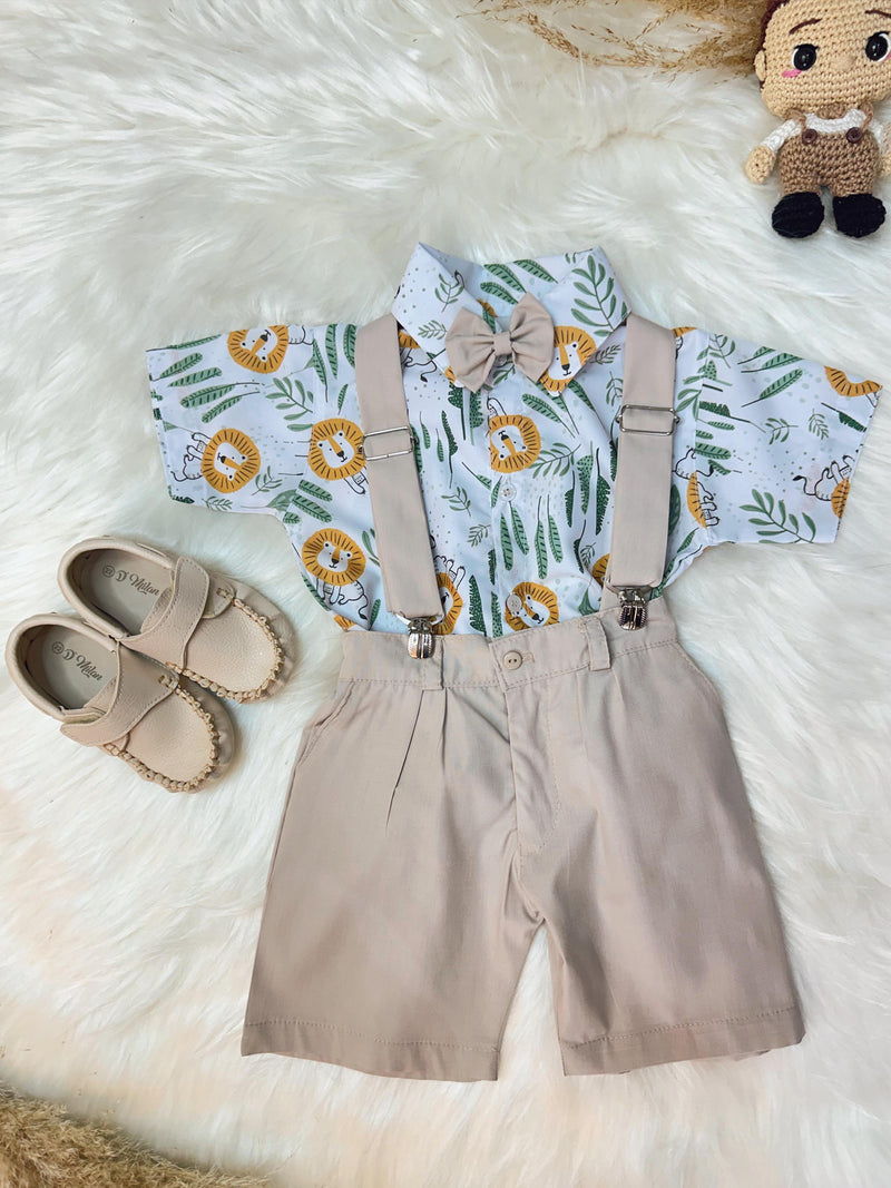 Conjunto Meninos do Rei Leão Selva Com Short Susp.e Camisa (1309BB)