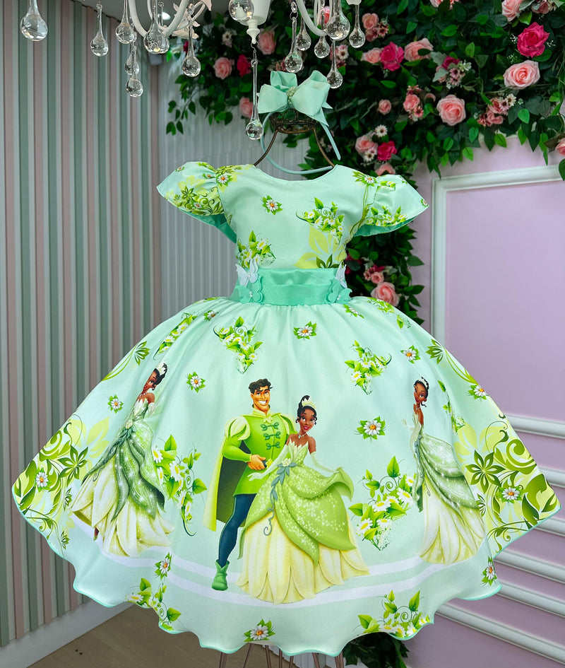 Vestido Temático Luxo Tiana A Princesa e o Sapo (VESTTMTCLXAPRINEOSP)