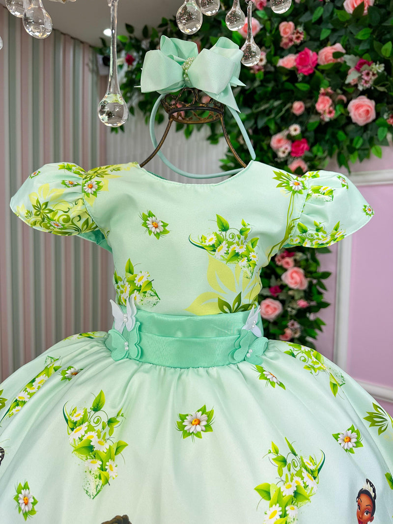 Vestido Temático Luxo Tiana A Princesa e o Sapo (VESTTMTCLXAPRINEOSP)