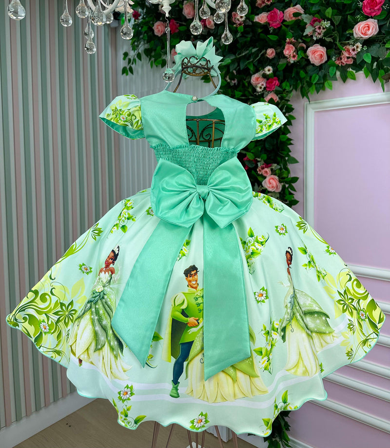 Vestido Temático Luxo Tiana A Princesa e o Sapo (VESTTMTCLXAPRINEOSP)