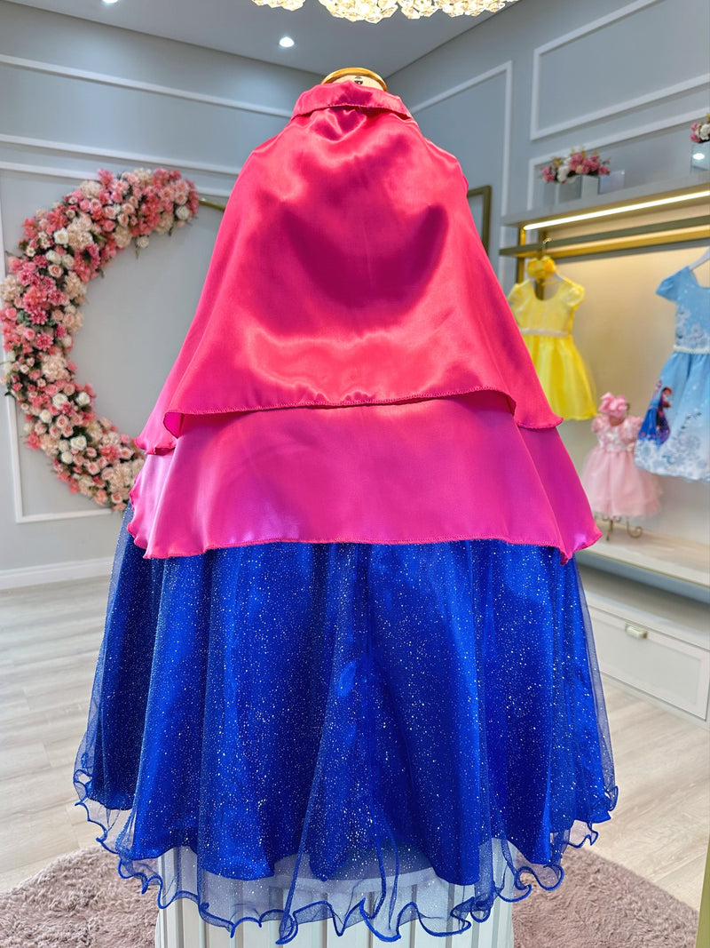 Fantasia Infantil Princesas Anna Frozen C/ Capa Luxo Festas (3120CL)