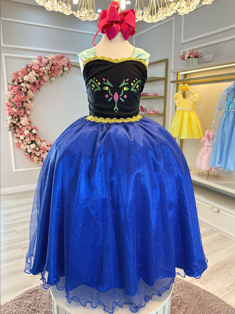 Fantasia Infantil Princesas Anna Frozen C/ Capa Luxo Festas (3120CL)