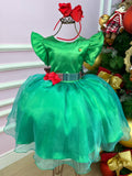 Vestido Banana Club Verde Natalino Laço Xadrez - Natal (VESTBNNCLBVERDMLNTLN)