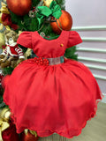 Vestido Banana Club Vermelho Natalino Laço Xadrez - Natal (VESTBNNCLBVRMLNTLN)