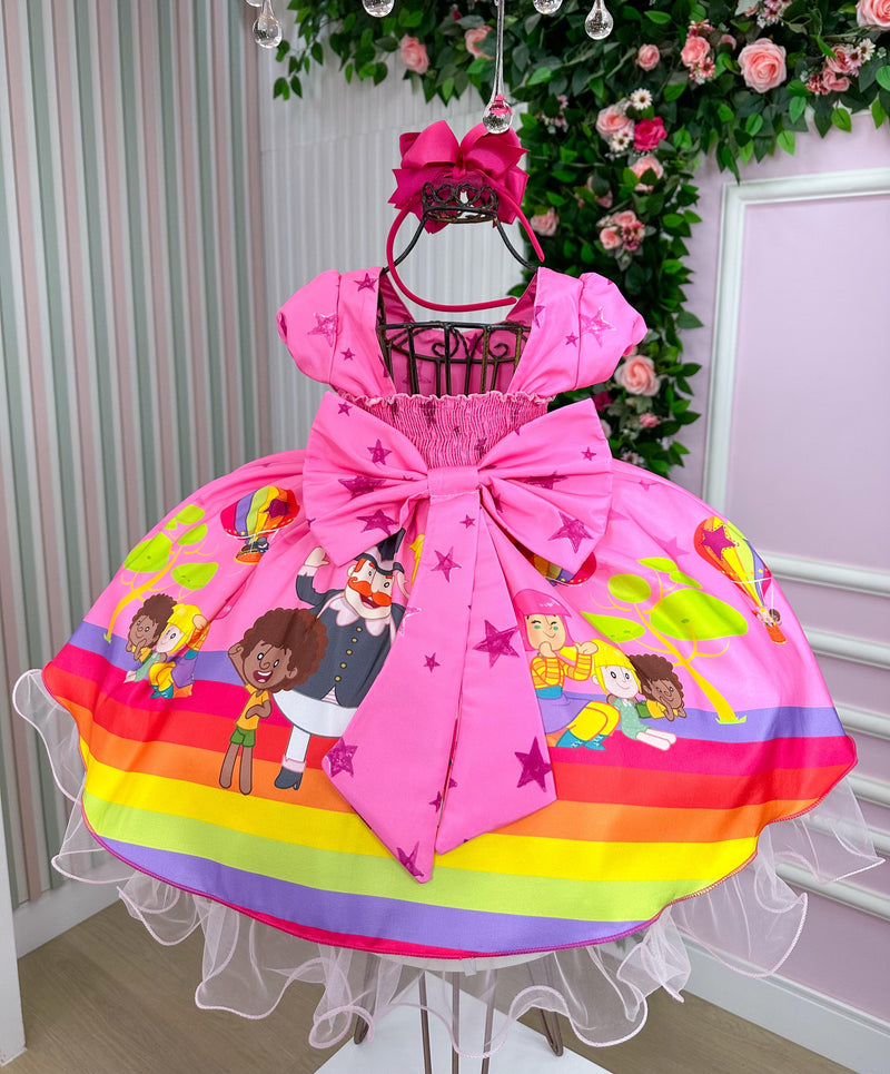 Vestido Infantil Temáticos da Gigi Mundo Bita Rosa (VSTDIFTTMTGGMDBTRS)