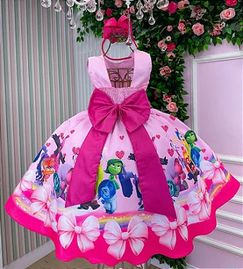 Vestido Infantil Temáticos Luxo Divertidamente Rosa (VESTTMCOLXDVDMENTE)