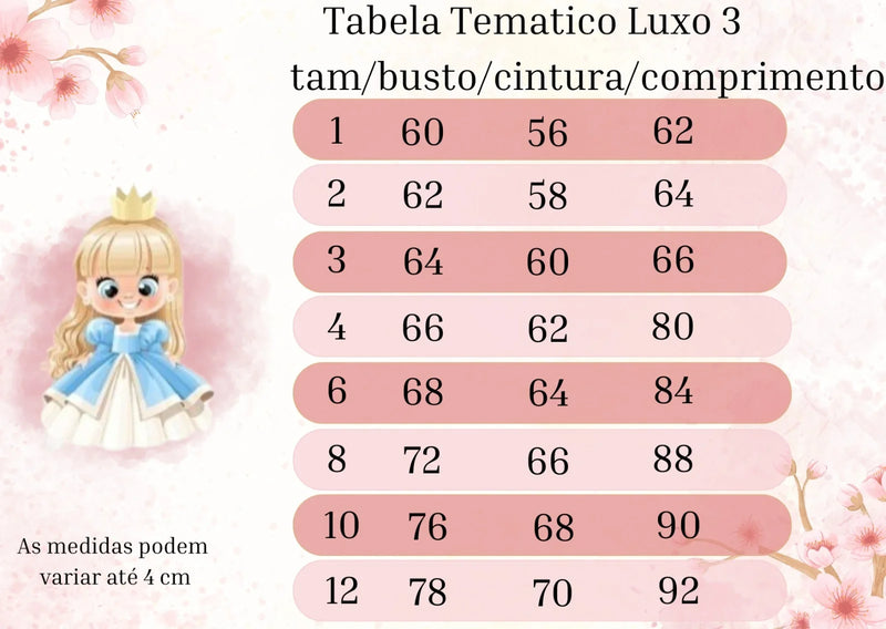 Vestido Temático Luxo Princesas Disney Rosa Manga Tule (VESTTMCLXPRNCDNRSMNGTL)