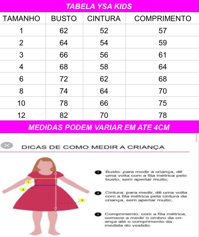 Vestido Ysa Kids Jardim Encantado Rosa (VESTYSAKDJRENCRS) black