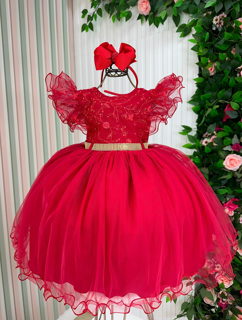 Vestido Menina Bonita Melinda Vermelho (VESTMNNBNTMLNVRML)