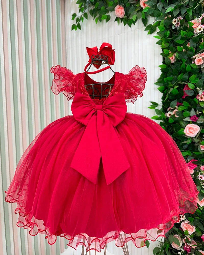 Vestido Menina Bonita Melinda Vermelho (VESTMNNBNTMLNVRML)