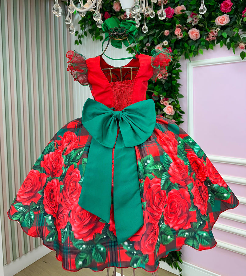 Vestido Marie Eduarda Floral Vermelho - Natal (VESTMRDRLHONTAL)