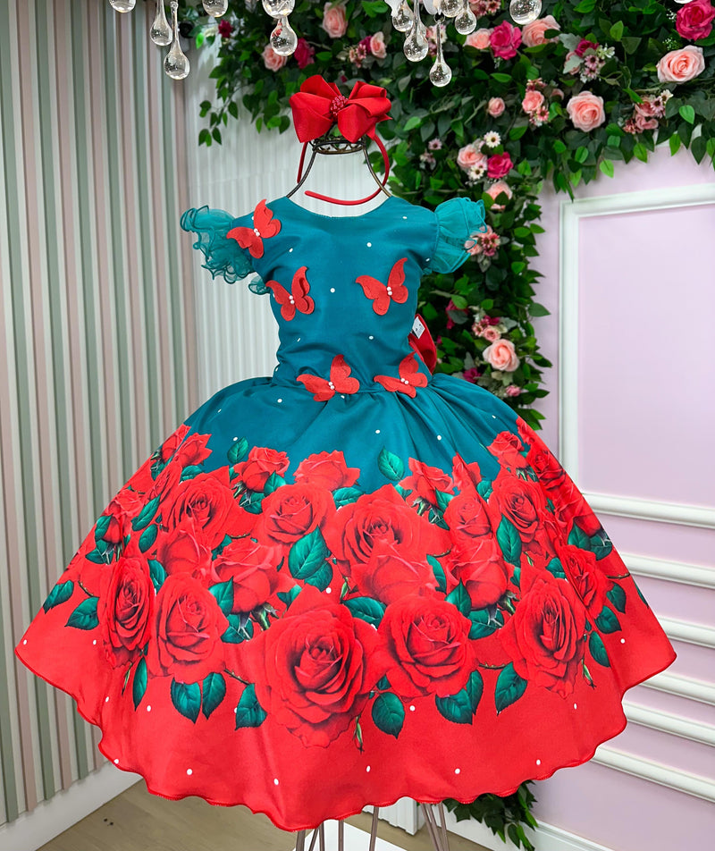 Vestido Marie Lola Verde Florido Natal (VESTMRLLVRDFLRNT)