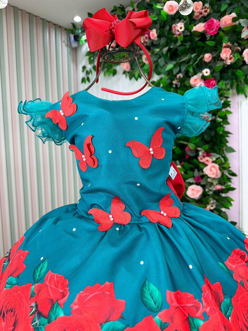 Vestido Marie Lola Verde Florido Natal (VESTMRLLVRDFLRNT)