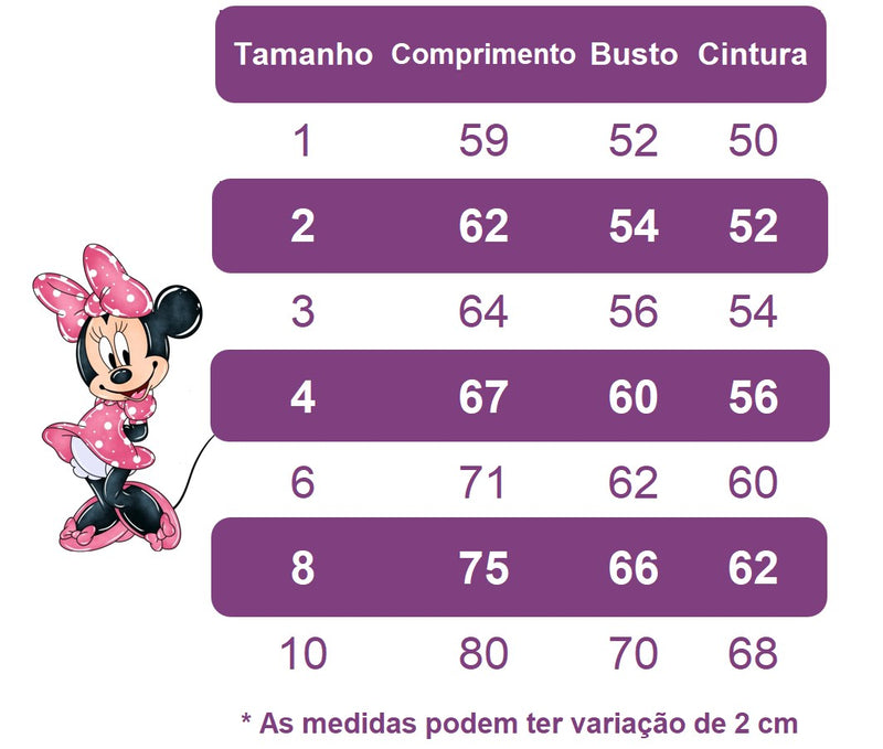 Vestido Infantil Minnie Rosa Cinto de Pérolas C/ Tiara